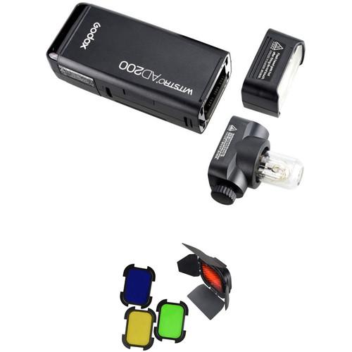 Godox AD200 TTL Pocket Flash with Barndoor Kit