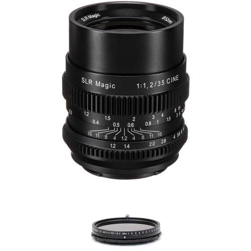SLR Magic Cine 35mm f 1.2 FE Lens with Variable Neutral Density Filter Kit for Sony E-Mount