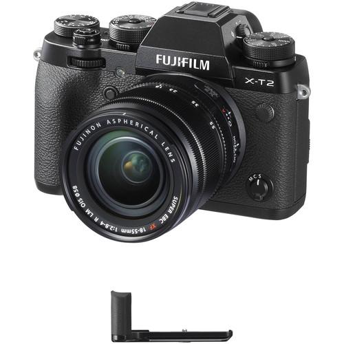 FUJIFILM X-T2 Mirrorless Digital Camera with 18-55mm Lens and Hand Grip Kit