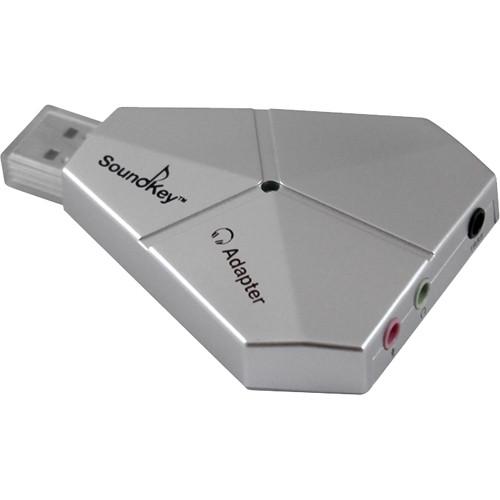 HamiltonBuhl SoundKey Adaptor with TRRS, 3.5mm Stereo and Microphone Plugs to USB