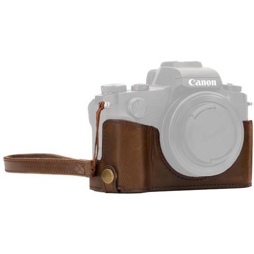 MegaGear Ever Ready Leather Camera Half Case and Strap for Canon PowerShot G1X Mark III