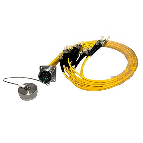 Tactical Fiber Systems Magnum 16-Fiber Socket Single-Mode Breakout with 16 ST Connectors