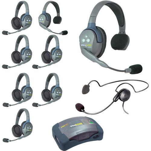 Eartec Ultralite Hub 9 Person System with 2 Single 6 Double,1 Cyber, and Batteries, Charger and Case