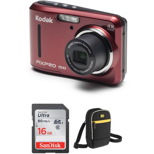 Kodak PIXPRO FZ43 Digital Camera with Accessory Kit