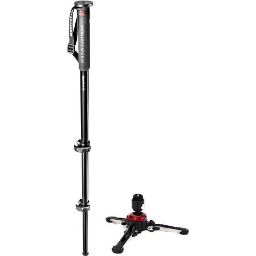 Manfrotto XPRO MPMXPROA3US Aluminum Monopod with XPRO Fluid Base Kit