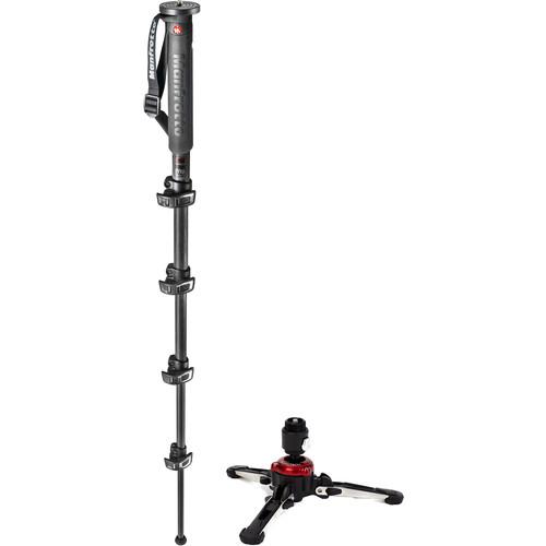 Manfrotto XPRO MPMXPROC5US Carbon Fiber Monopod with XPRO Fluid Base Kit