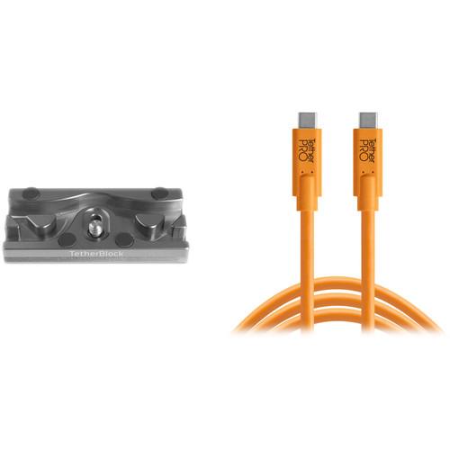 Tether Tools TetherPro USB Type-C Cable & TetherBLOCK QR Plus Quick Release Plate Kit