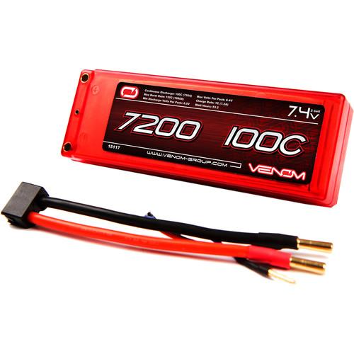 Venom Group Venom 100C 2S 7200mAh 7.4V Lipo Battery Hard Case Rc Roar Approved With Uni Plug