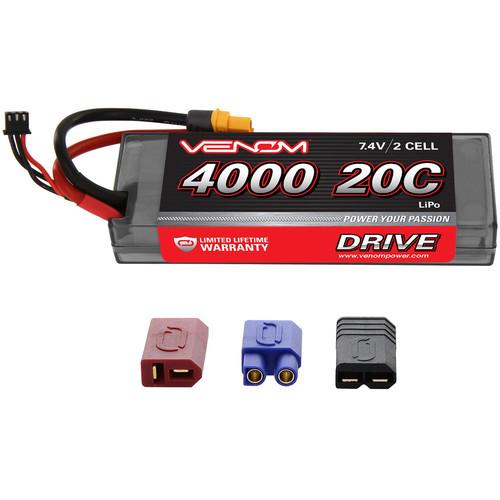 Venom Group Venom 20C 2S 4000mAh 7.4V Hard Case Lipo Battery With Universal Plug System