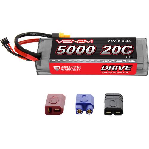 Venom Group Venom 20C 2S 5000mAh 7.4V Hard Case Lipo Battery With Universal Plug System