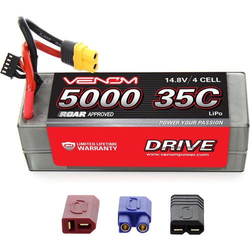 Venom Group Venom 35C 4S 5000mAh 14.8V Hard Case Rc Lipo Battery Roar Approved With Uni Plug