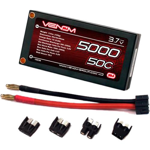 Venom Group Venom 50C 1S 5000mAh 3.7 Hardcase Lipo Battery Roar W Uni Plug
