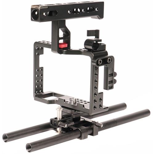 CAME-TV Camera Cage Rig with Top Handle & 15mm Rods for Sony a7R II a7S II