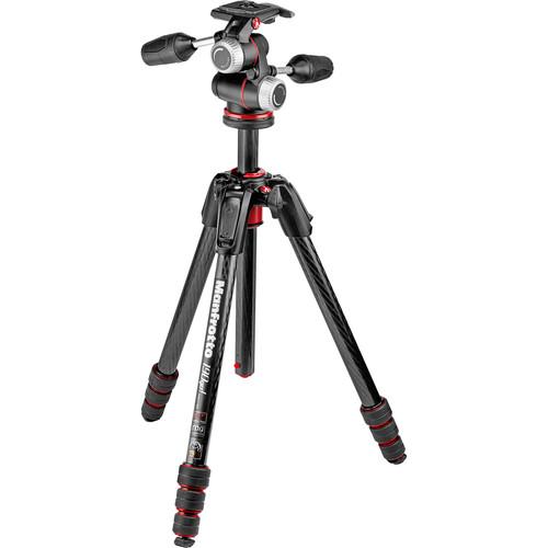 Manfrotto 190go! Carbon Fiber M-Series Tripod with MHXPRO-3W 3-Way Pan Tilt Head Kit