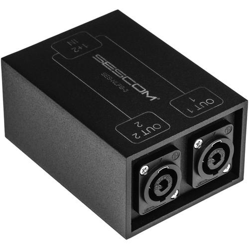 Sescom SpeakON Breakout Audio Box NL4 to Two NL4 Chassis Connectors
