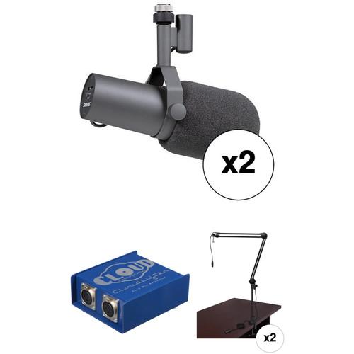 Shure Dual SM-7B Voice-Over Microphones with 2-Person Cloudlifter and Broadcast Kit