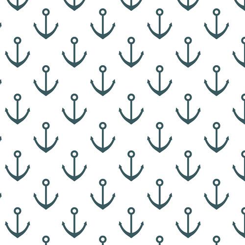 Westcott Anchors Pattern Art Canvas Backdrop with Hook-and-Loop Attachment