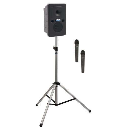 Anchor Audio GG-BP2-HH Go Getter Portable Sound System Basic Package 2 with Two Wireless Handheld Microphones and Speaker Stand