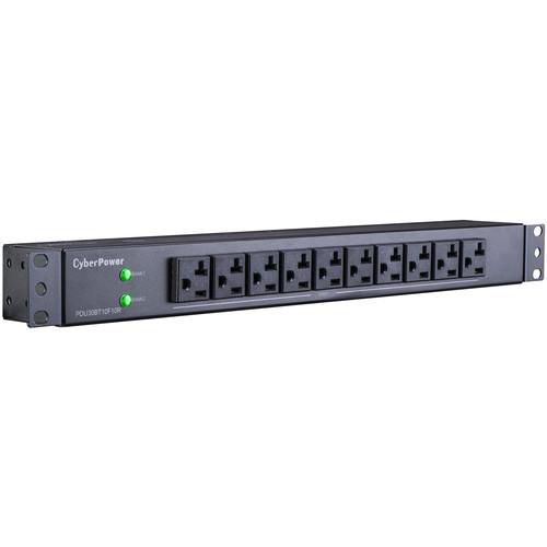 CyberPower PDU 24A 120V 50 60Hz, Nema L5-30P Plug, 20 Nema 5-20R 10 Front 10 Rear 1U 12