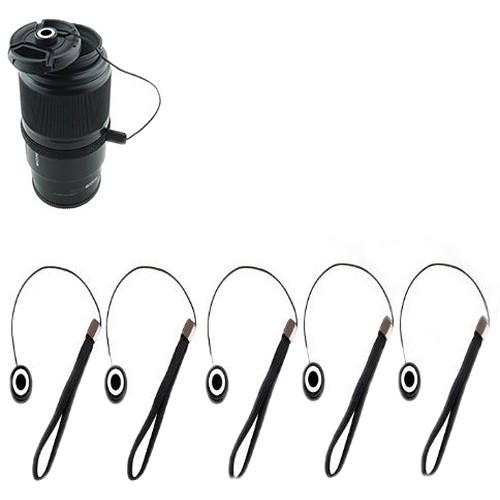 MegaGear 5-Piece Lens Cap Leash Lens Cap Keeper Holder with Safety Cord for Sony Canon Nikon Olympus Pentax