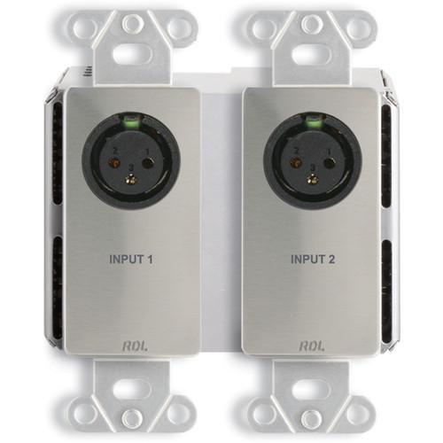 RDL DDS-BN2M 2 x 2 Wall-Mounted Bi-Directional Mic Line Dante Interface