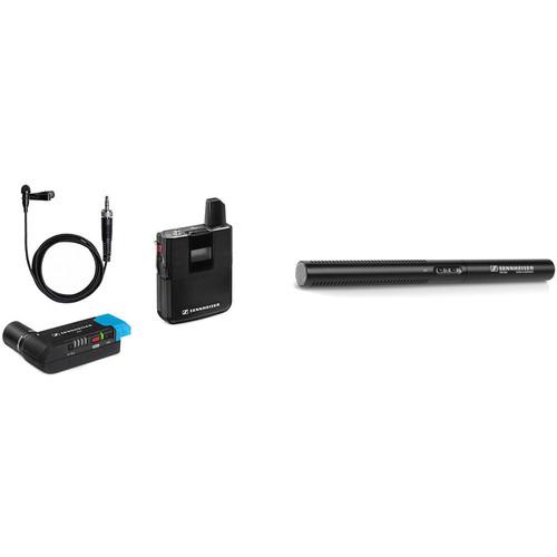 Sennheiser AVX-ME2 SET Digital Camera-Mount Wireless Omni Lavalier Microphone System with MKE 600 Shotgun Mic Kit