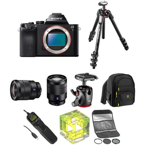 Sony Alpha a7 Mirrorless Digital Camera with 16-35mm f 4 and 24-70mm f 4 Lenses Landscape Kit
