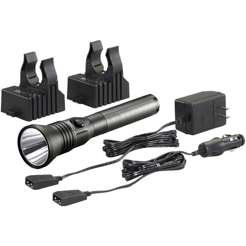Streamlight Stinger HPL Rechargeable Flashlight with Two 120 100 VAC 12 VDC Smart Chargers