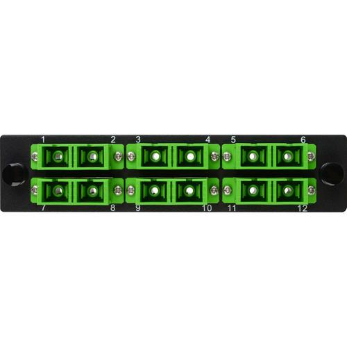 Camplex 6-Port SC APC Duplex Singlemode Fiber Adapter Plate Module with Ceramic Connectors