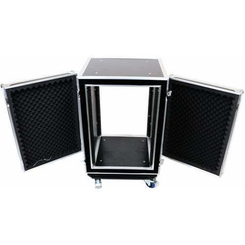 DeeJay LED Flight Road Case for 16 RU Shock Mount Amplifier
