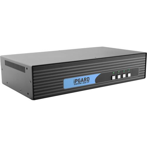 IPGard SDHN-4D-P 4-Port Dual-Head 4K DP-to-HDMI KVM Switch with CAC Port