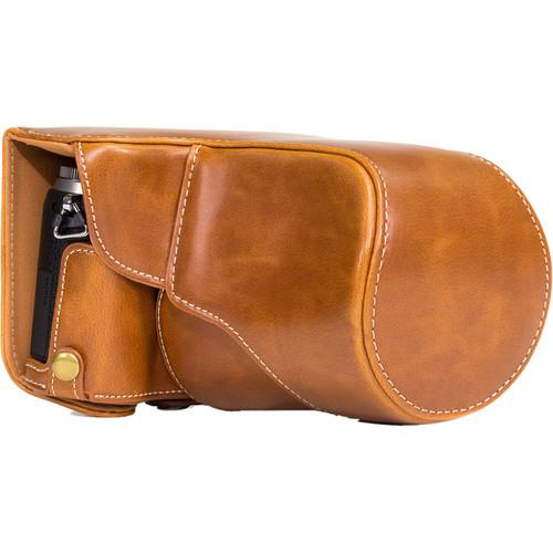 MegaGear MG998 Ever Ready Leather Case with Bottom Opening for LUMIX GX85 14-140mm