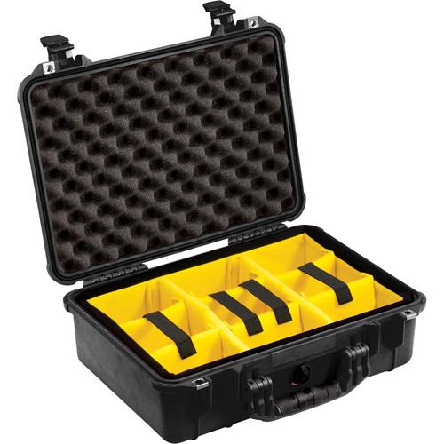 Pelican 1504 Waterproof 1500 Case with Yellow and Black Divider Set