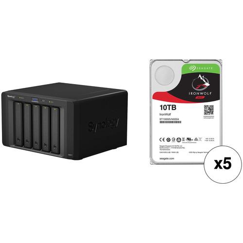 Synology 50TB DX517 5-Bay Expansion Enclosure Kit with Seagate NAS Drives