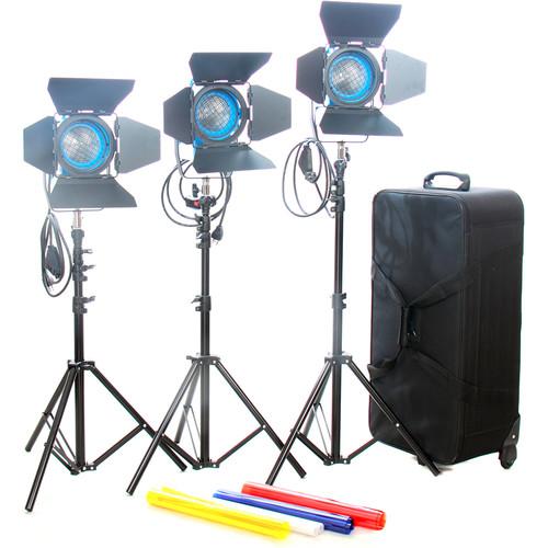 CAME-TV 3 x 650W Tungsten Fresnel Lights