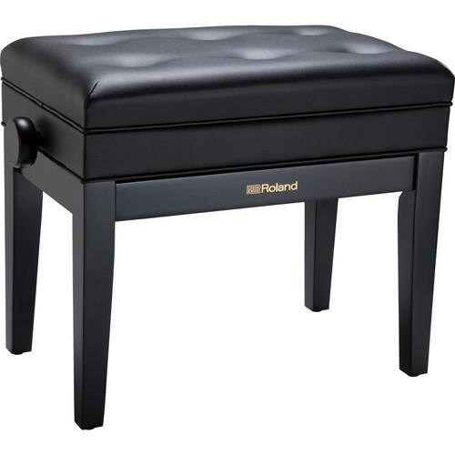 Roland RPB-400 Piano Bench with Adjustable Height, Cushioned Seat, and Storage Compartment