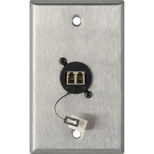 Camplex 1-Gang Stainless Steel Wall Plate with One Duplex LC Multimode Fiber Optic Connector