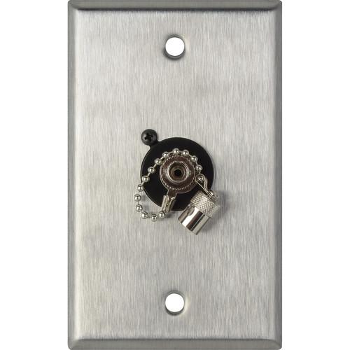 Camplex 1-Gang Stainless Steel Wall Plate with One ST Singlemode Fiber Optic Connector
