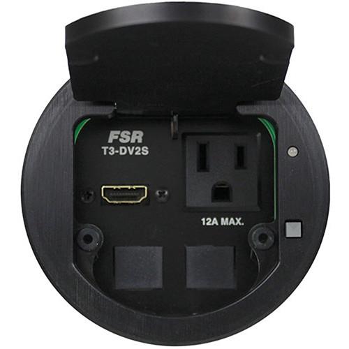 FSR T3-DV2S-1B 3.5" HDMI Round Table Box with Button and LED