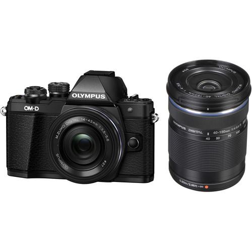 Olympus OM-D E-M10 Mark II Mirrorless Micro Four Thirds Digital Camera with 14-42mm EZ and 40-150mm Lenses Kit