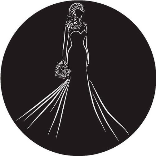Rosco Bride Silhouette with Bouquet B W Wedding Glass Gobo