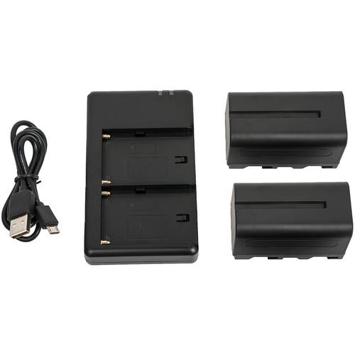 CAME-TV 2 x CA-F750 Batteries & FM50 USB Charger Kit