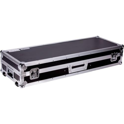 DeeJay LED Fly Drive DJ Coffin Case for Two Turntables and 10" Mixer with Laptop Shelf and Wheels