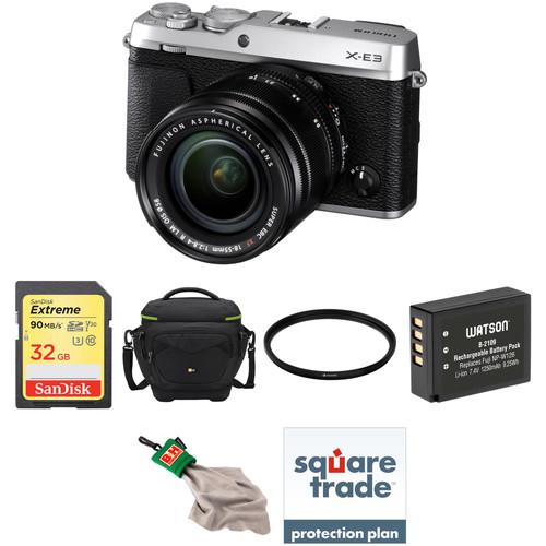 FUJIFILM X-E3 Mirrorless Digital Camera with 18-55mm Lens Deluxe Kit