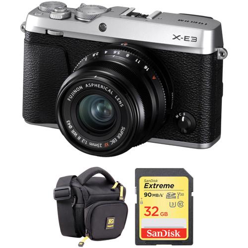 FUJIFILM X-E3 Mirrorless Digital Camera with 23mm Lens and Accessories Kit
