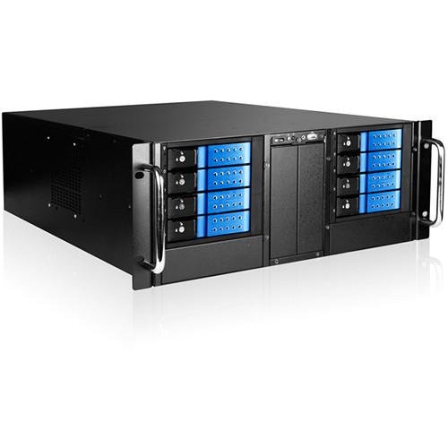 iStarUSA D-410-DE8-225T 4 RU 8-Bay Stylish Hotswap Trayless Slim ODD Storage Server Rackmount Chassis