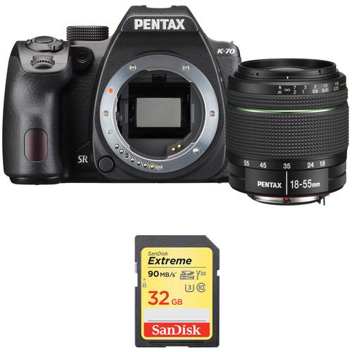 Pentax K-70 DSLR Camera with 18-55mm Lens and Accessory Kit