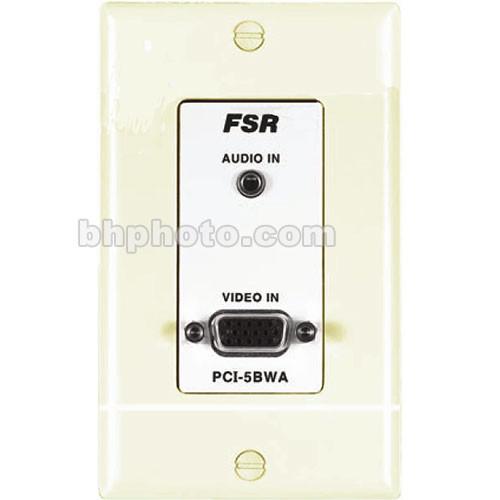 FSR PCI-5BWPAIVO Wall Plate Interface - HD-15 to 5 BNC Interface, Stereo Mini to Balanced Stereo Audio, Ivory Color