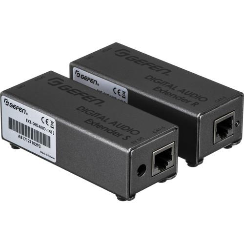 Gefen Digital Audio Extender S PDIF or TOSLink Digital Audio Sender With Receiver - Transfers Signals Over Network Cables