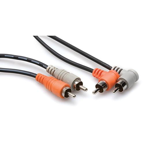 Hosa Technology 2 RCA Male to 2 RCA Angled Male Dual Audio Cable - 3.3